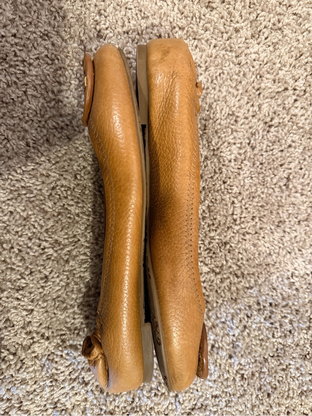 Tory Burch Tan leather Reva Flats Size 7 - Picture 5 of 8